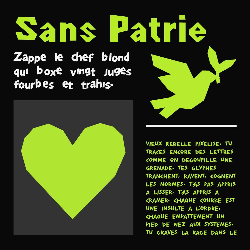 ⚡ Sans Patrie : une typographie sans frontières.