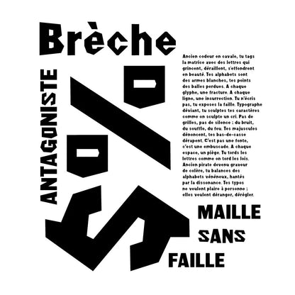 🪓 Brèche : Une typo qui fissure l’ordre.