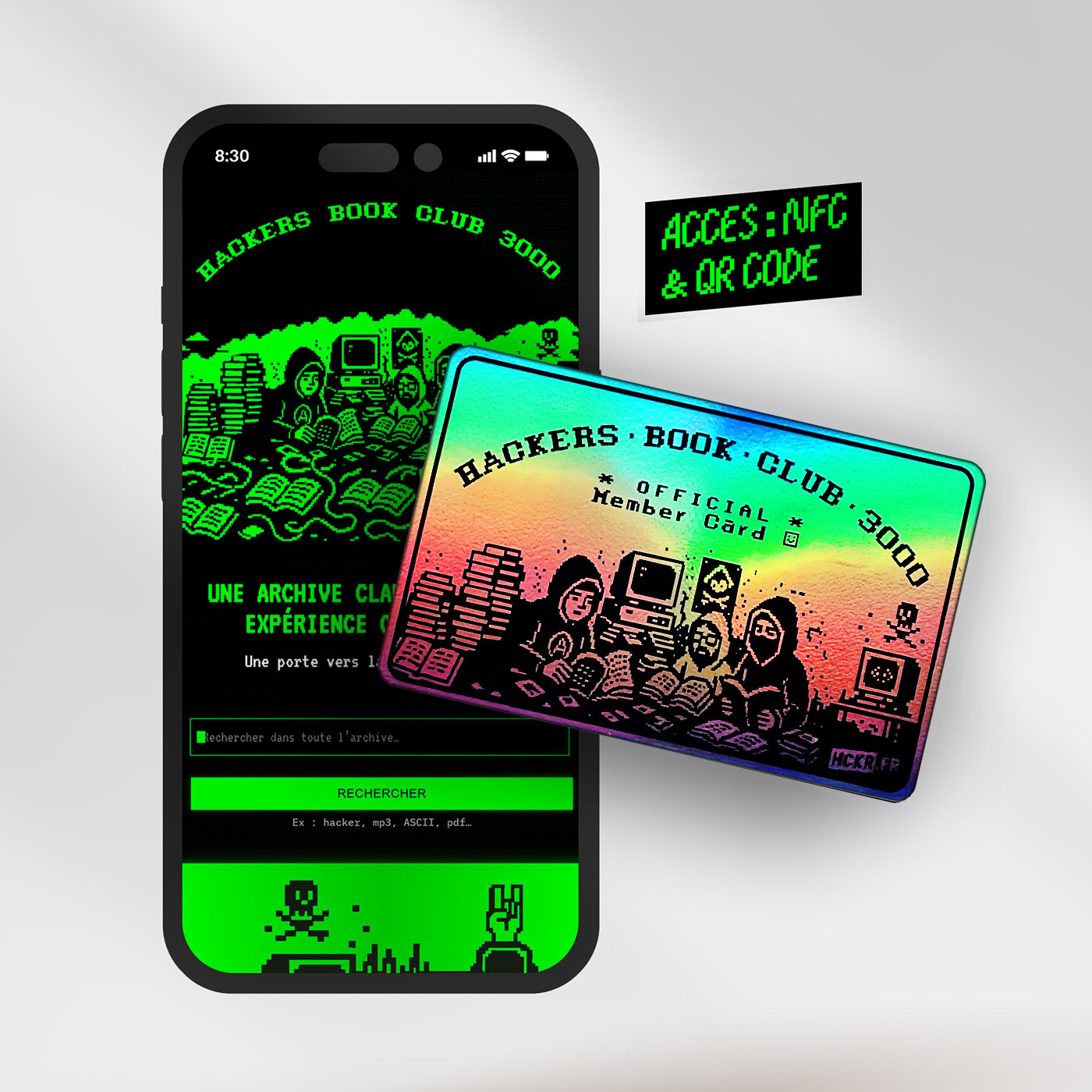 🎴 Carte de membre du « HACKERS BOOK CLUB 3000 »