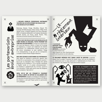Double page : les partenariats école entreprise et le règlement intérieur