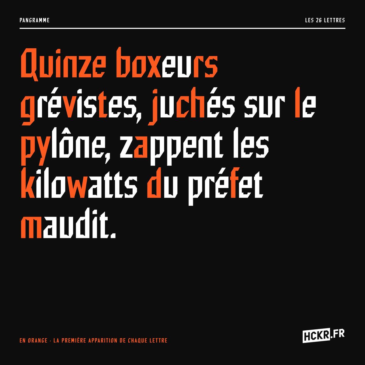 Pangramme thématique composé en Sous Tension